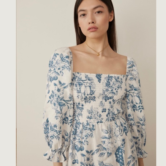 🌿|NWT| Reformation Gitane Linen Dress in Corsica - Picture 6 of 15